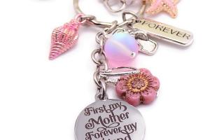 Keychain for Mom, First My Mother Forever My Friend Message, Handmade Gift