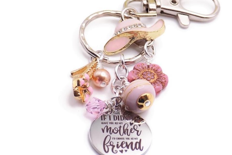  Mom Keychain, Sentimental Handmade Accessory Mothers Day Gift